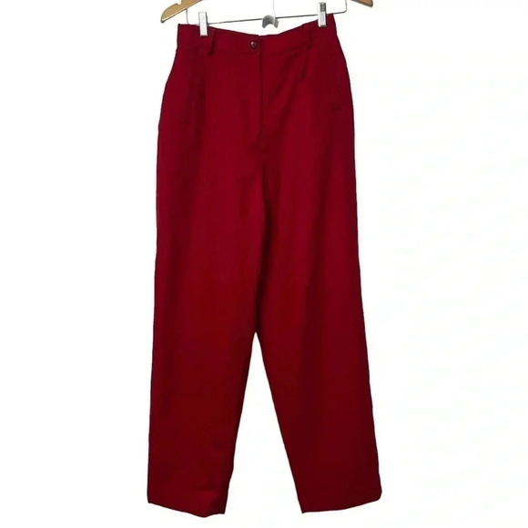 Amanda Smith Pure Wool Red High Wasted Women's Pants size 10 (SkuW30) - Picture 1 of 17